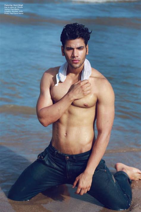 Shirtless Bollywood Men Hot Male Model In Wet Briefs At Beach