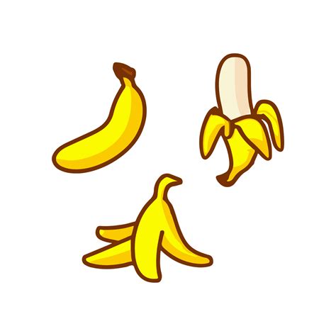 Banana Flat Design Fruit Icon Banana Icon Set Vector Vector