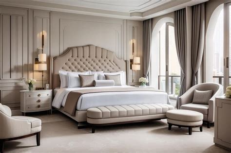 Premium AI Image | Luxury classic modern bedroom suite in hotel