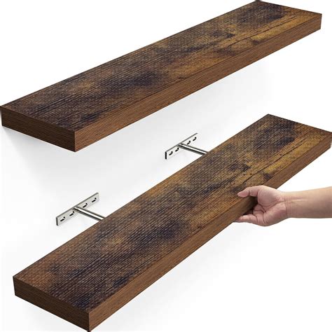 Bayka Floating Shelves Wall Mounted Rustic Wood Shelves For Bathroom Bedroom