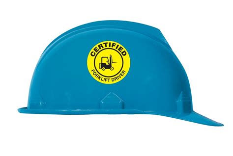 Certified Forklift Driver Hard Hat Safety Decals Lhtl334