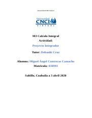 Calculo Integral Proyecto Modular Docx Universidad Cnci Virtual M