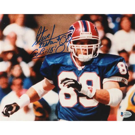 Steve Tasker Signed Bills X Photo Inscribed Go Bills Beckett