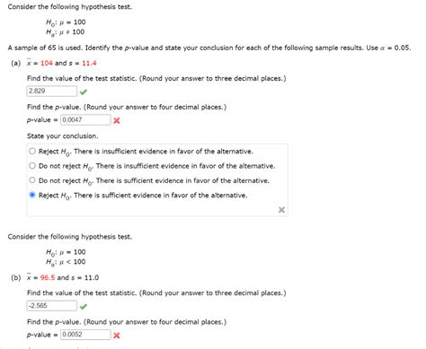 Solved Consider The Following Hypothesis Test Ho μ 100