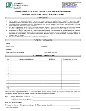 Fillable Online Form B Application For Release Of Patient S Fax