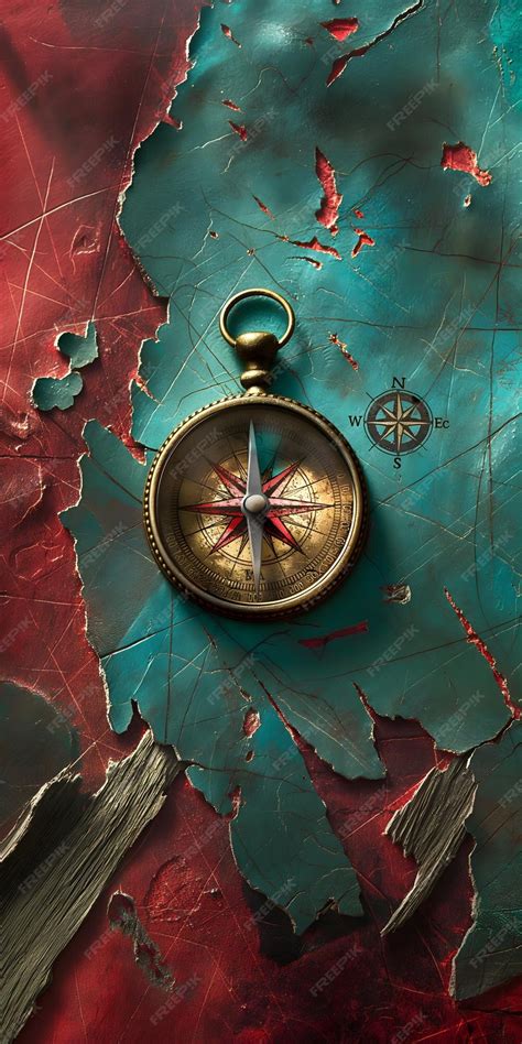 Premium Photo Vintage Compass On Old Map With Nature Background For Exploration Theme