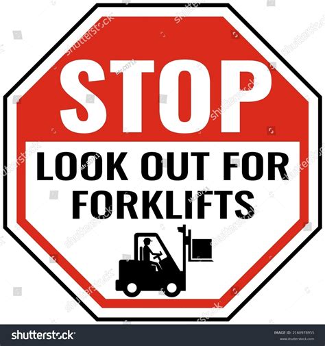 Stop Look Out Forklifts Sign Symbols Stock Vector Royalty Free