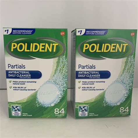 Polident For Partials Denture Daily Cleanser 2x 84 Tabs Exp 2024