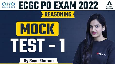 Ecgc Po Exam Reasoning Mock Test By Sona Sharma Youtube