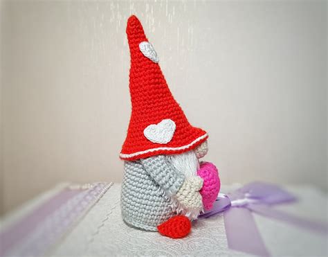 Valentine Gnome Pattern Valentines Day T Crochet Gnome Etsy