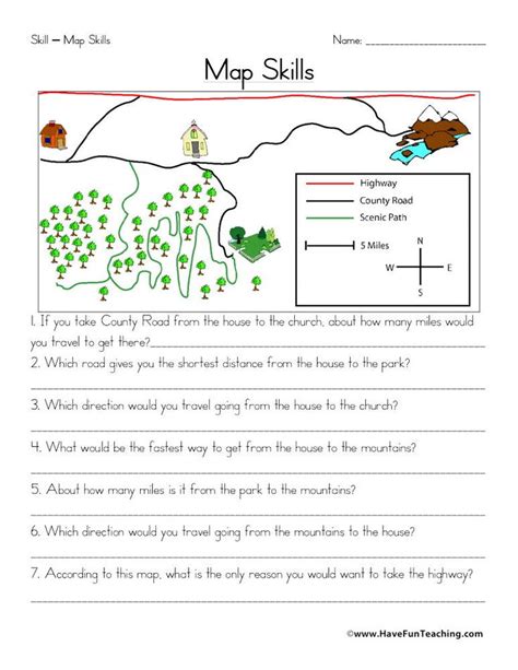 Free Map Skills Worksheets