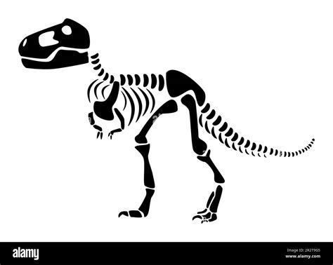 Tyrannosaurus Rex Skeleton Silhouette Dinosaurs Side View Vector