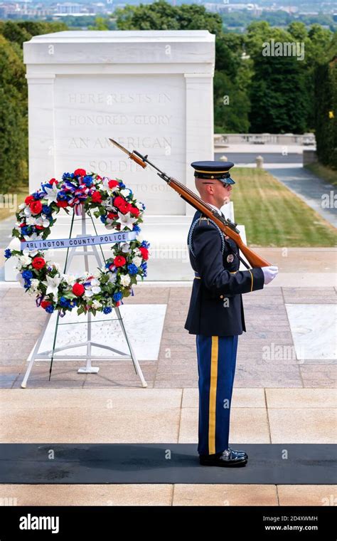 The Changing Of The Guard Ceremony At The Tomb Of The Unknown Soldier