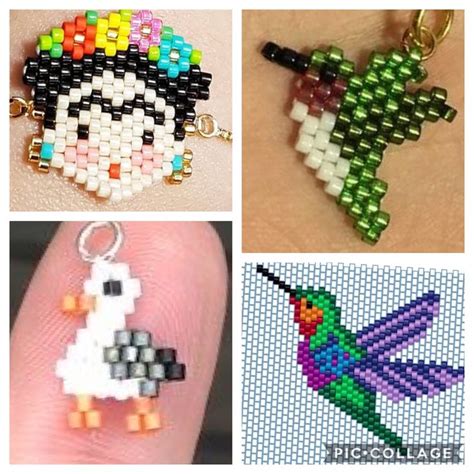 Four Different Types Of Cross Stitch Bead Designs