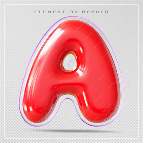 Premium PSD | Red letter a font bubble 3d render