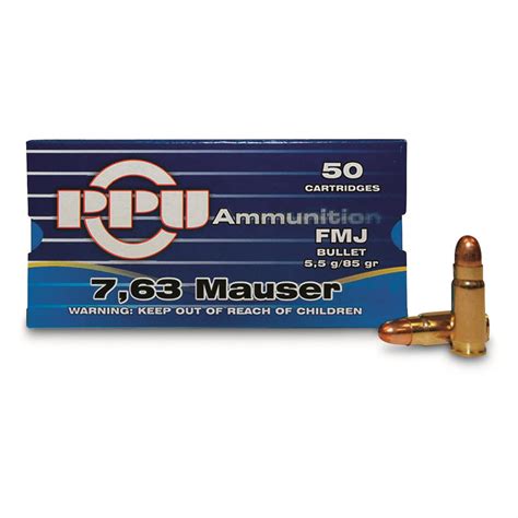 PPU 7 63 Mauser FMJ 85 Grain 50 Rounds 222469 Other Calibers