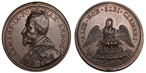 Papal States Clement IX 1667 1669 Posthumous Medal Rare Mint State