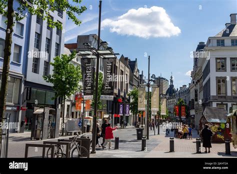 The Historical Flemish Buildings In Downtown Antwerp Belgium Stock