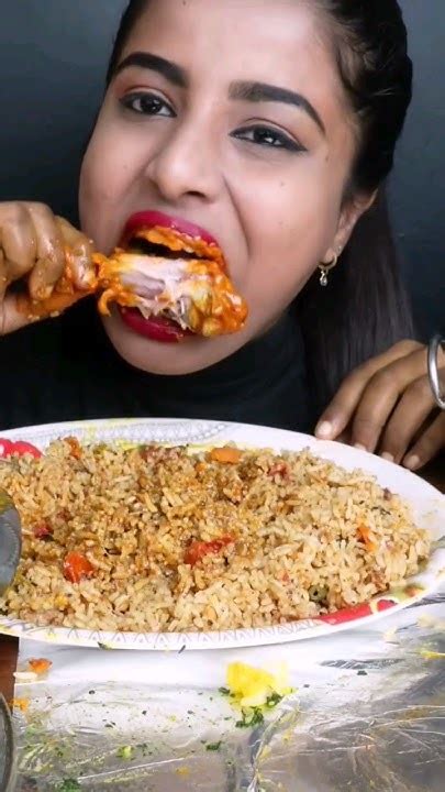 Asmr Eating Aloo Bharta Chicken Curry Biriyani Tadka Leg Piece Rice India Food Asmr Youtube