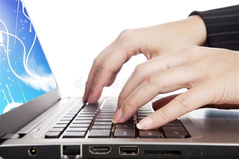 Hands Typing on Laptop Keyboard Stock Photo - Image of object ...