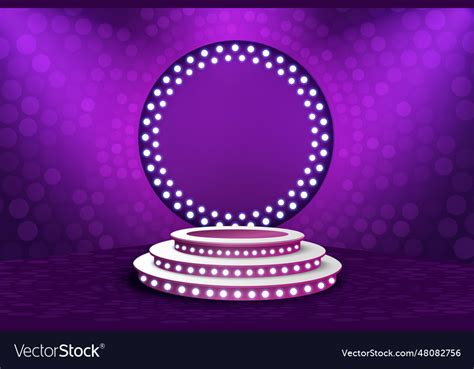 Show Light Podium Purple Background Royalty Free Vector