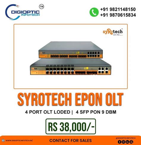 Syrotech Epon Olt 4 Port At Rs 38000 Piece Ethernet Passive Optical