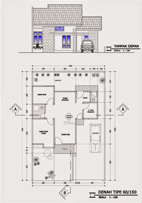 Inilah Gambar Denah Desain Rumah Minimalis Dengan 4 Kamar Tidur