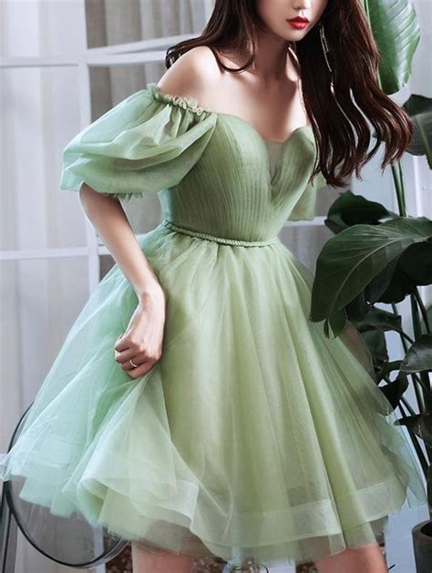 Green Off Shoulder Hoco Dress This Beautiful Unique Green Homecoming