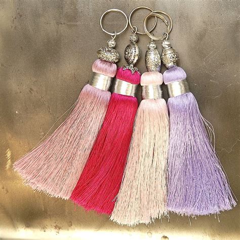 Pinks Handmade Tassels Key Rings By Skoura