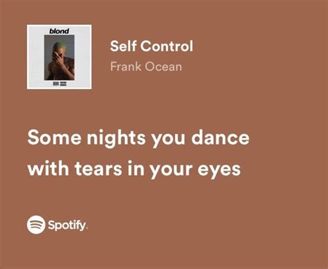 Self Control Pretty Lyrics Meaningful Lyrics Just Lyrics