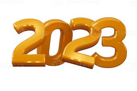 Ouro 2023 Feliz Ano Novo Dois Mil E Vinte E Três Renderização Em 3d