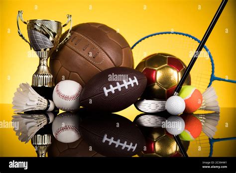 Trophy Winning Award Sport Ball Background Stock Photo Alamy