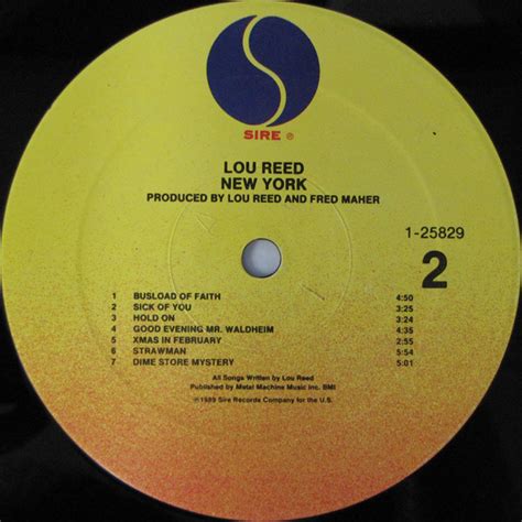 Lou Reed - New York - Used Vinyl - High-Fidelity Vinyl Records and Hi-Fi Equipment Hollywood Los ...