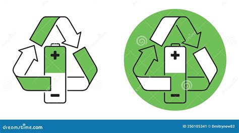 Recycle Battery Symbol Environmental Protection Stock Vector Illustration Of Green Full