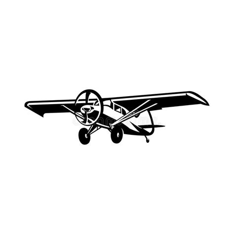 Short Takeoff and Landing STOL Plane Aircraft Vector Monochrome ...