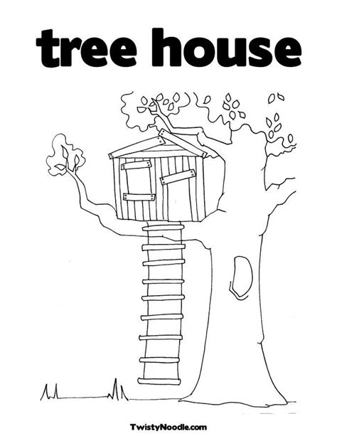 free coloring pages tree limb | twistynoodle.comTree House Coloring ...