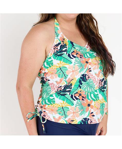 Calypsa Plus Size Halter Maya Swim Top Macys