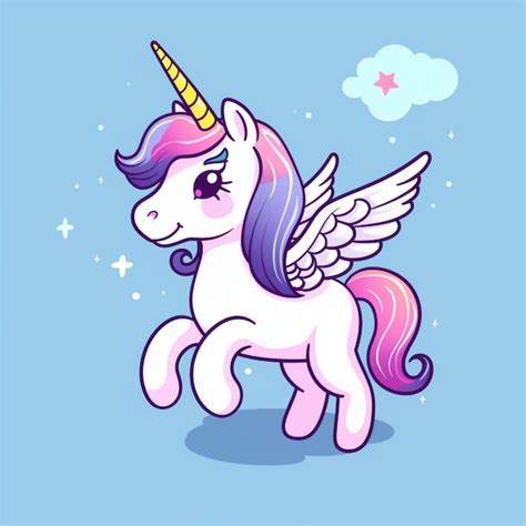 Dise O Lindo Del Ejemplo Del Unicornio De La Historieta Foto Premium