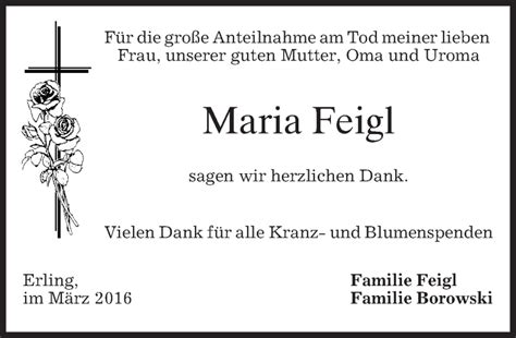 Traueranzeigen Von Maria Feigl Trauer Merkur De