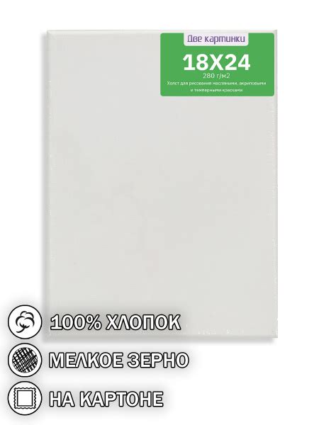 Набор 5 шт. Холст на картоне 18х24 см грунтованный 18 x 24 см, 280 г/м2 ...