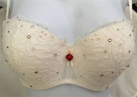 White Lace Bridal Swarovski Crystal Bra And Panties Set Wred Etsy