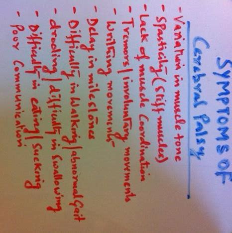 Symptoms and diagnosis of cerebral palsy