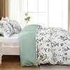 Amazon Muxhomo Duvet Cover Queen Size Reversible Floral Green