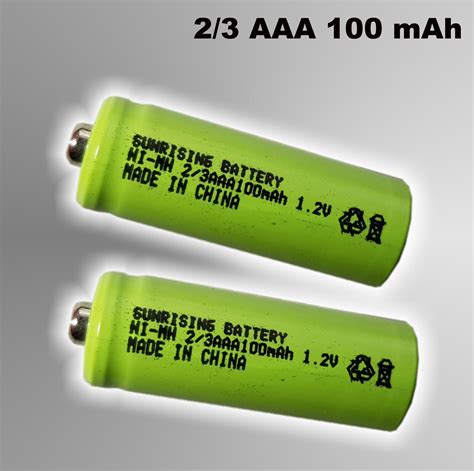 2 X Ni MH 2 3AAA 100mAh 1 2V Mini 29 X 10 Mm Solar Lights Batteries