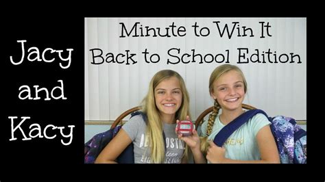 Minute To Win It Challenge Back To School Edition 2015 Jacy And