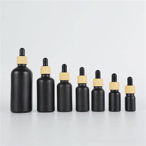 15ml 20ml 30ml 50ml Frosted Matte Black Essential Oil Glass Dropper