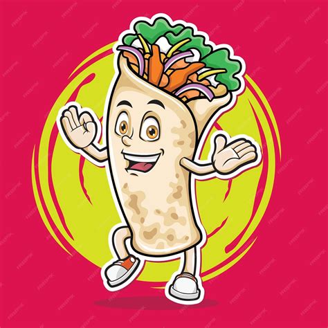 Premium Vector Kebab Shawarma Mascot Logo Design