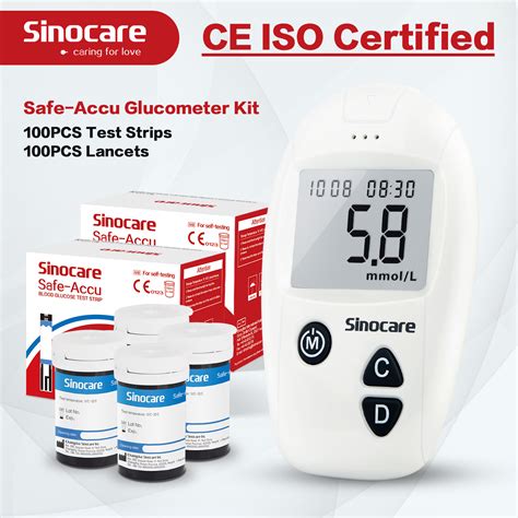 Sinocare Safe Accu2 Blood Glucose Monitor Sugar Diabetes Test Kit