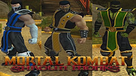 Ninjas Cinematic Outfit Skins Mods Mod Mortal Kombat Shaolin Monksps2 Pcsx2 Atherx2 Youtube