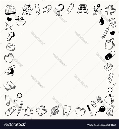 Background With Frame On The Medical Theme Vector Image